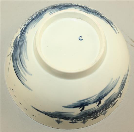 A Worcester Rock Island Strata pattern bowl, c.1770-80, 16cm